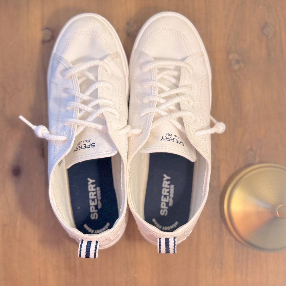 Sperry Crest Vibe White Sneaker sz 8.5 - Picture 3 of 5
